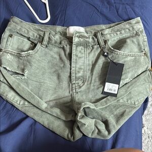One Teaspoon Green LOW rise shorts size 28